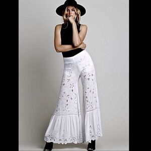 Free people Bali dewa embroidered White Lace Boho Pants